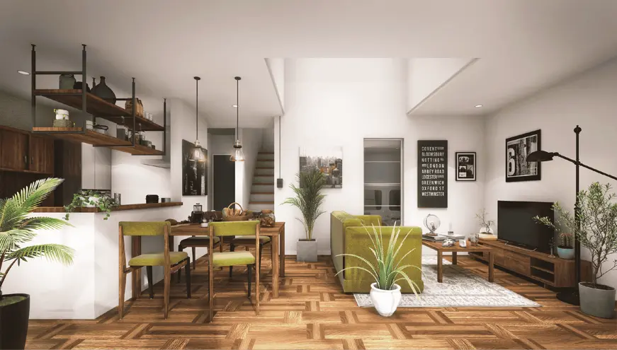 ガレージのある家 内観01