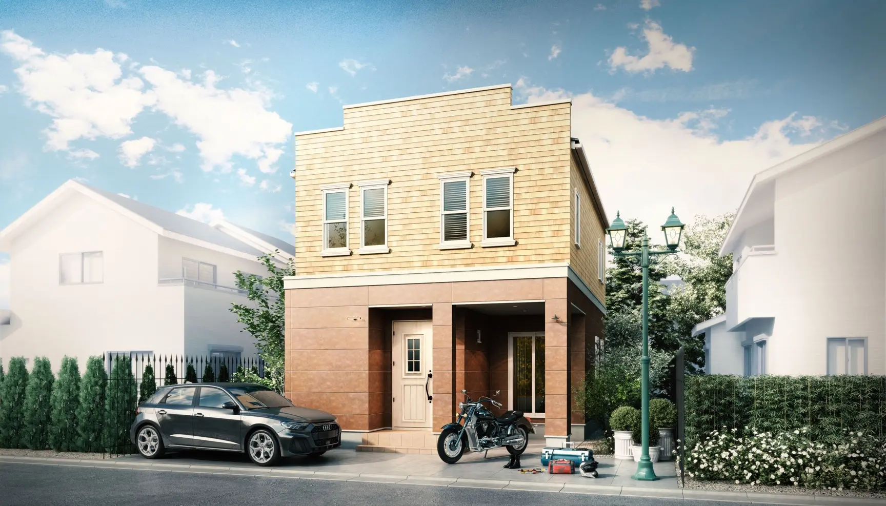 ガレージのある家 外観02