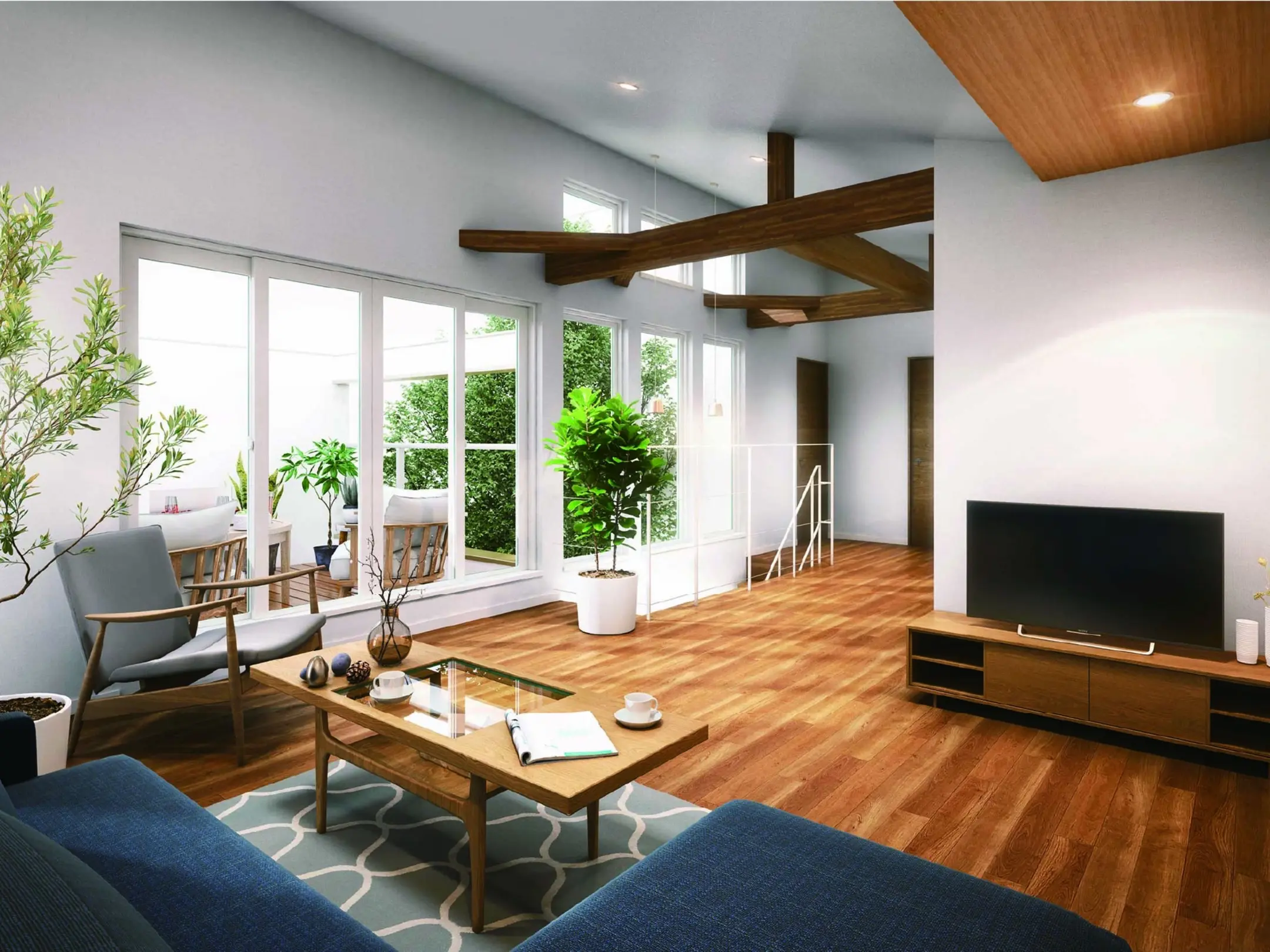 中庭のある家 内観01